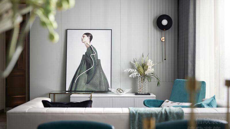 現(xiàn)代風格家居客廳藝術(shù)人像畫