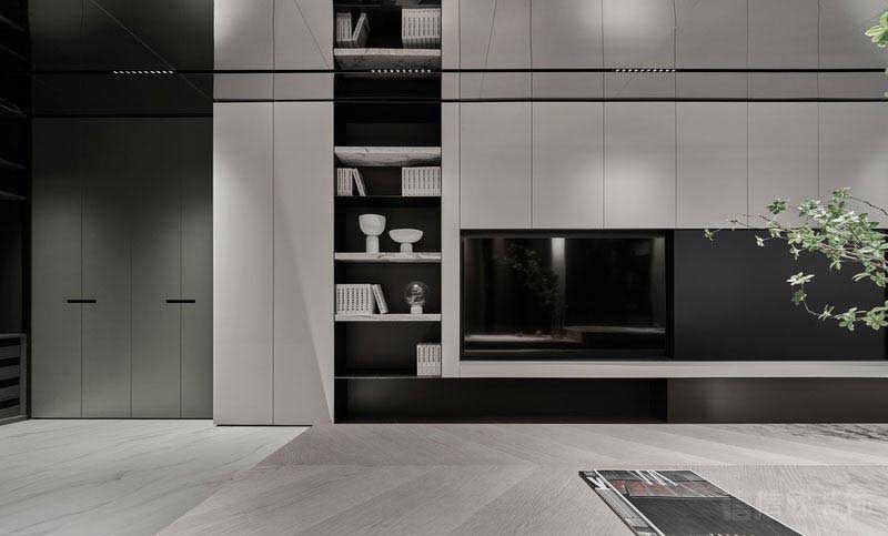 現代經典風家居客廳定制電視背景墻