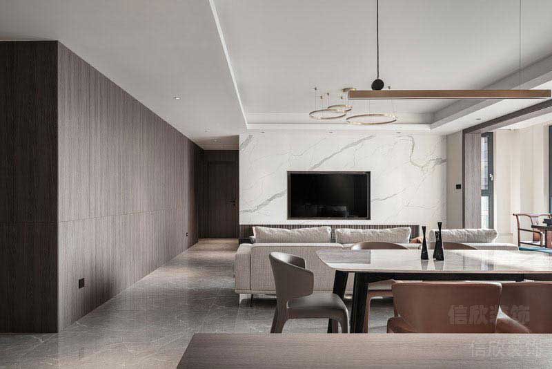 現(xiàn)代極簡風格別墅客餐廳軟裝陳設