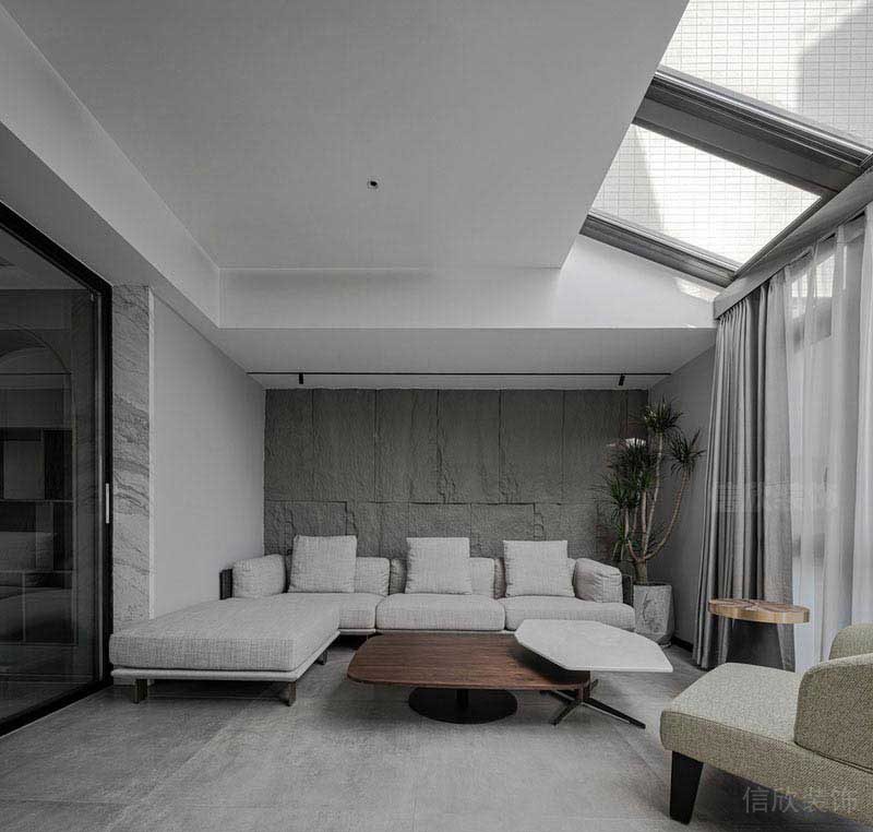 新居別墅現(xiàn)代簡約風(fēng)陽臺休息區(qū)效果圖