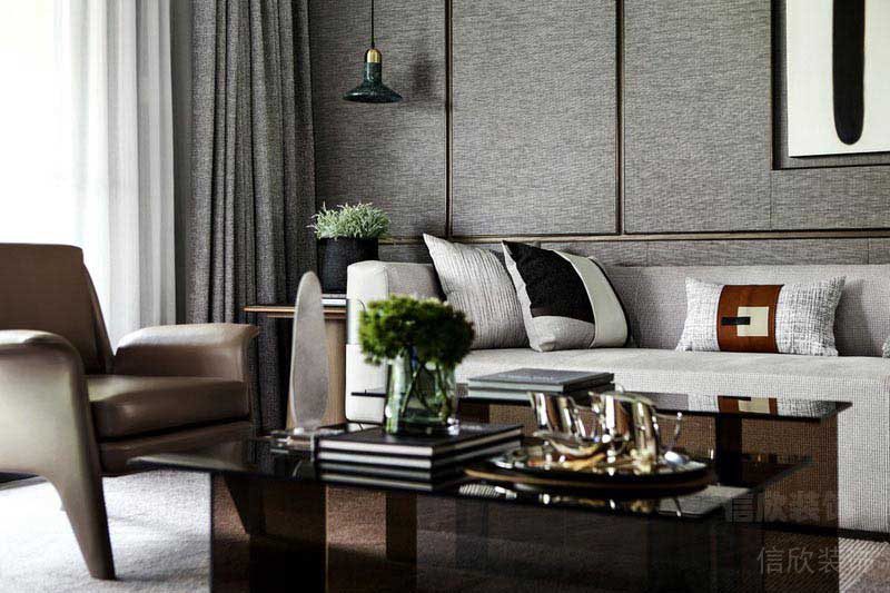 新居現(xiàn)代輕奢風沙發(fā)背景墻效果圖 (2)