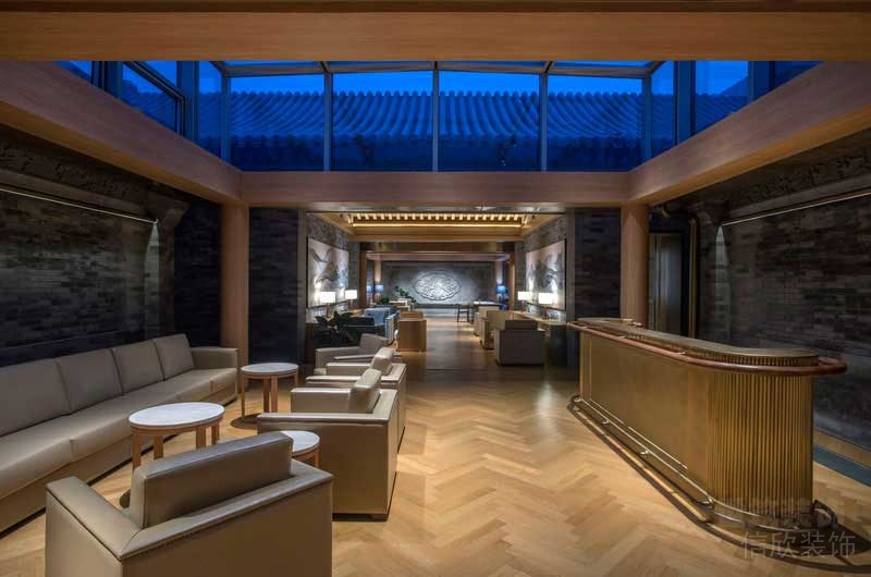 新中式風格酒店前廳休息區(qū)