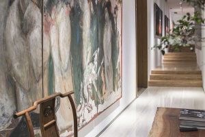 新中式展廳空間書法交流區中式官帽椅