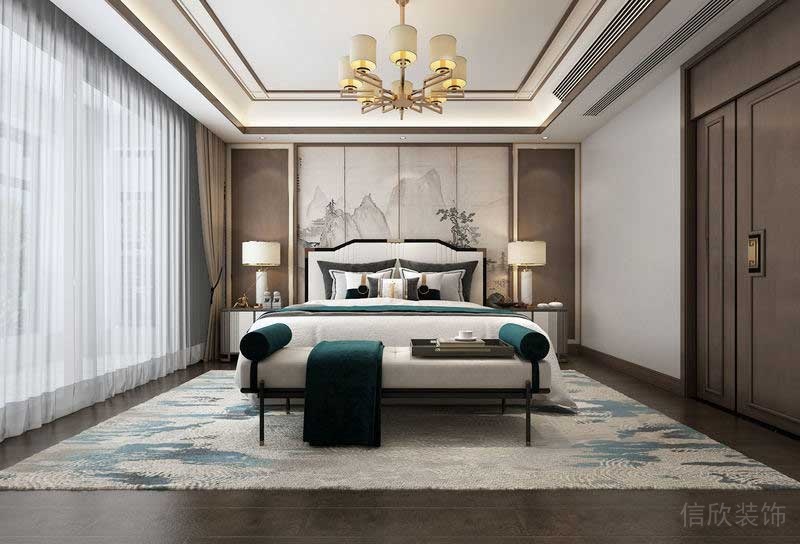 深圳福田新中式家居住宅裝修設計效果圖主臥 深圳福田新中式家居住宅裝修設計效果圖主臥