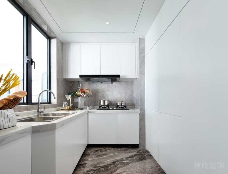 深圳龍崗坂田萬科第五園輕奢風大戶型樣板間設計廚房