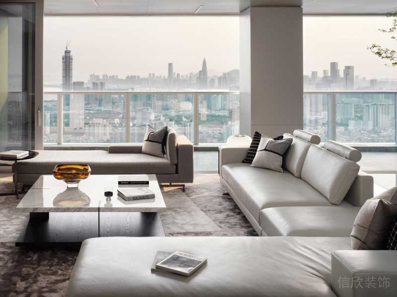 深圳寶安區(qū)現(xiàn)代簡(jiǎn)約風(fēng)格精裝修設(shè)計(jì)施工沙發(fā)