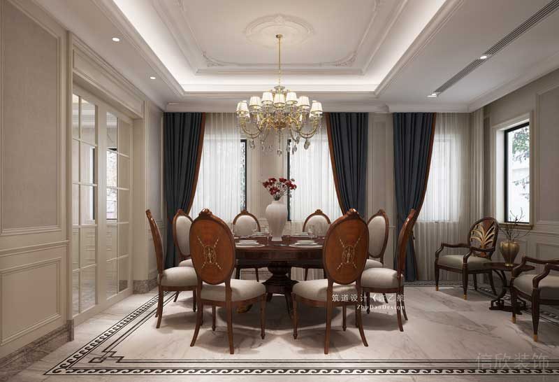 原始餐廳大小與客廳相比過于狹小,所以我們將餐廳外擴,使之成為能與客廳大小匹配的用餐處。