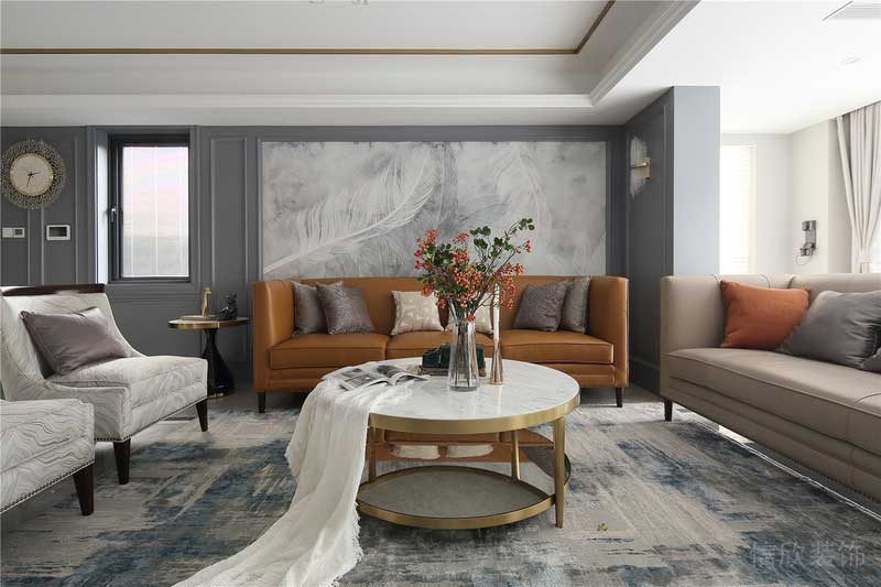 深圳寶安意式輕奢風100平方三房裝修施工客廳 深圳寶安意式輕奢風100平方三房裝修施工客廳
