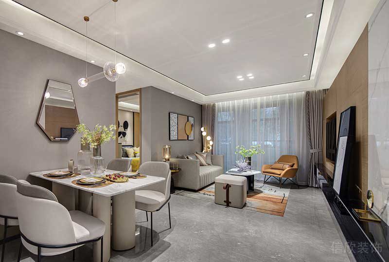 深圳鹽田區(qū)現(xiàn)代輕奢風(fēng)家庭住房裝修設(shè)計案例客餐廳 深圳鹽田區(qū)現(xiàn)代輕奢風(fēng)家庭住房裝修設(shè)計案例客餐廳