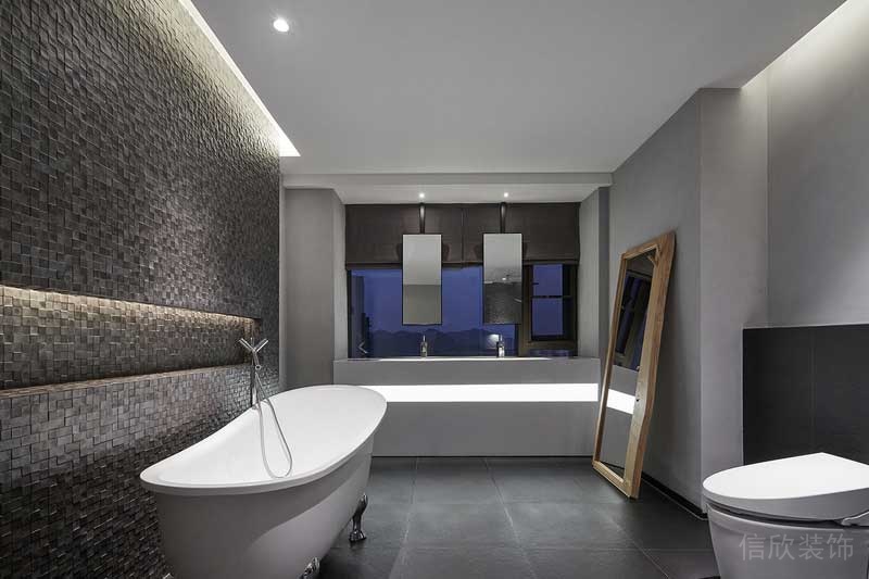 深圳龍崗區(qū)簡(jiǎn)約風(fēng)格家裝裝修案例衛(wèi)生間浴缸