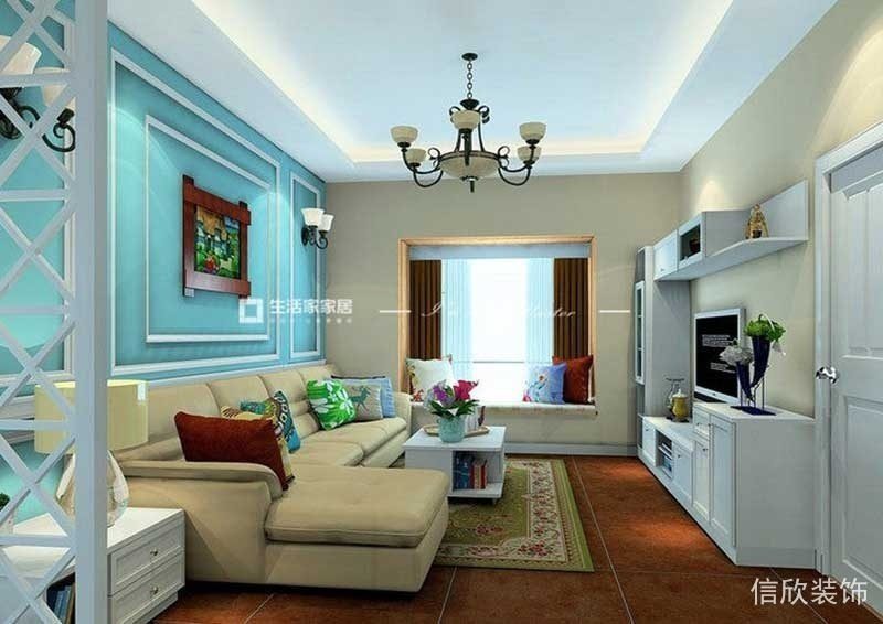 復古客廳裝修效果圖簡約風收納墻柜創意效果圖