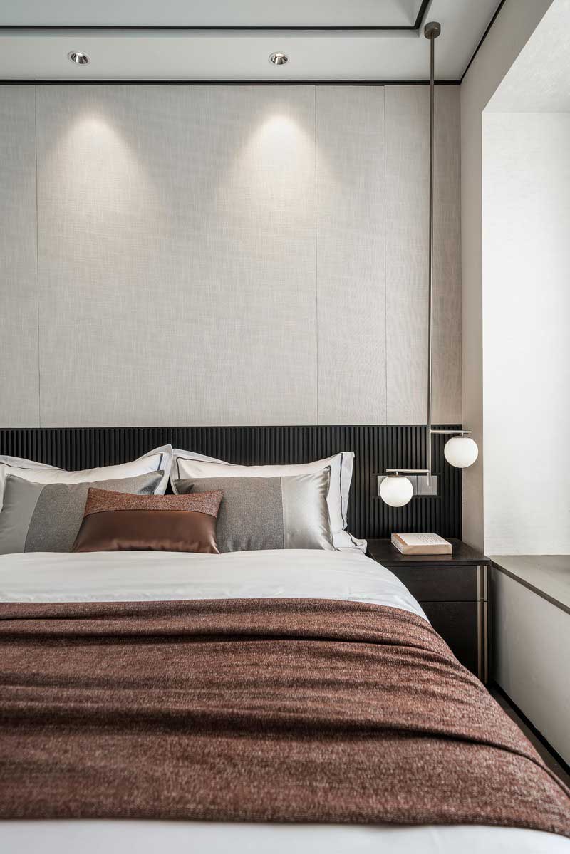 深圳寶安現(xiàn)代簡約樣板房裝修設(shè)計(jì)主臥