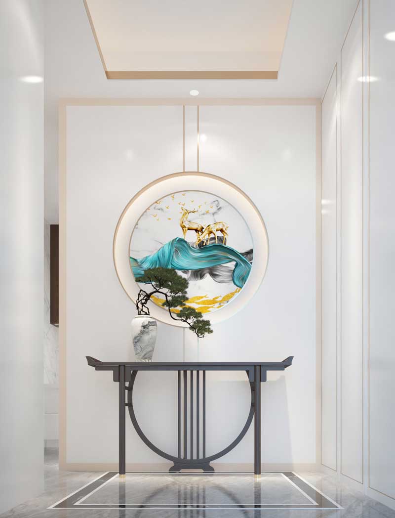 深圳南山區新中式家庭新房裝修工程施工方案玄關 深圳南山區新中式家庭新房裝修工程施工方案玄關