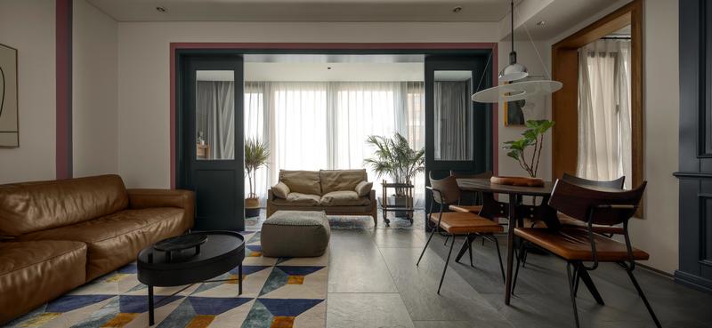 深圳龍崗區(qū)美式復古風家裝裝修實景圖客廳