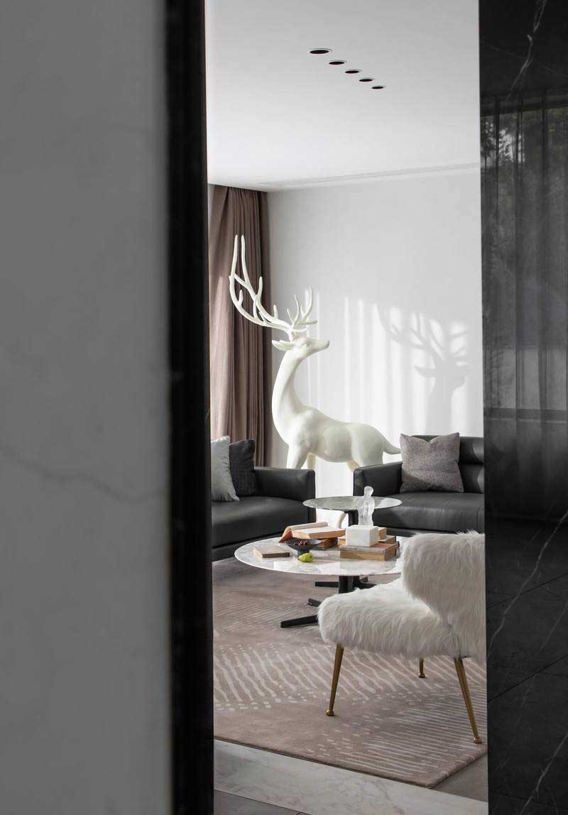 深圳羅湖區極簡風80平方復式小戶型裝修設計白鹿雕塑 深圳羅湖區極簡風80平方復式小戶型裝修設計白鹿雕塑