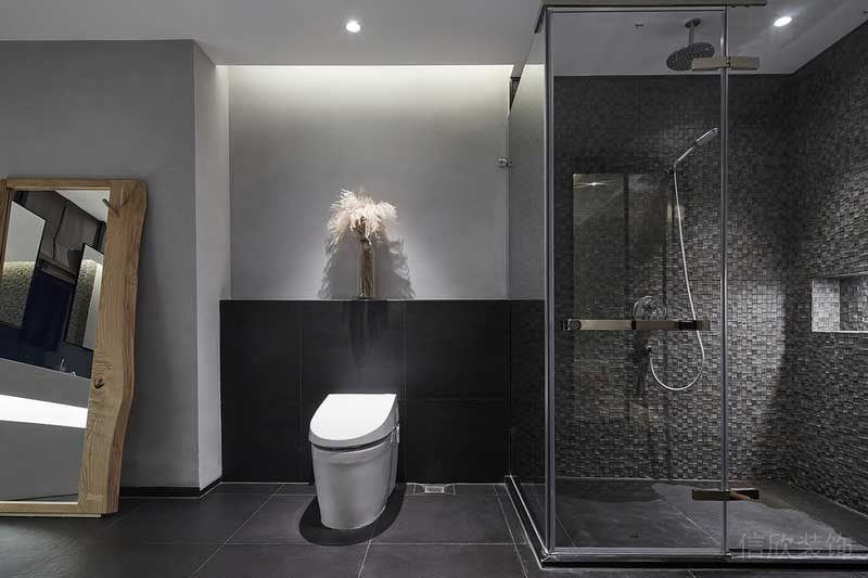 深圳龍崗區(qū)黑白灰極簡風(fēng)家居裝修竣工實景圖洗手間淋浴房 深圳龍崗區(qū)黑白灰極簡風(fēng)家居裝修竣工實景圖洗手間淋浴房