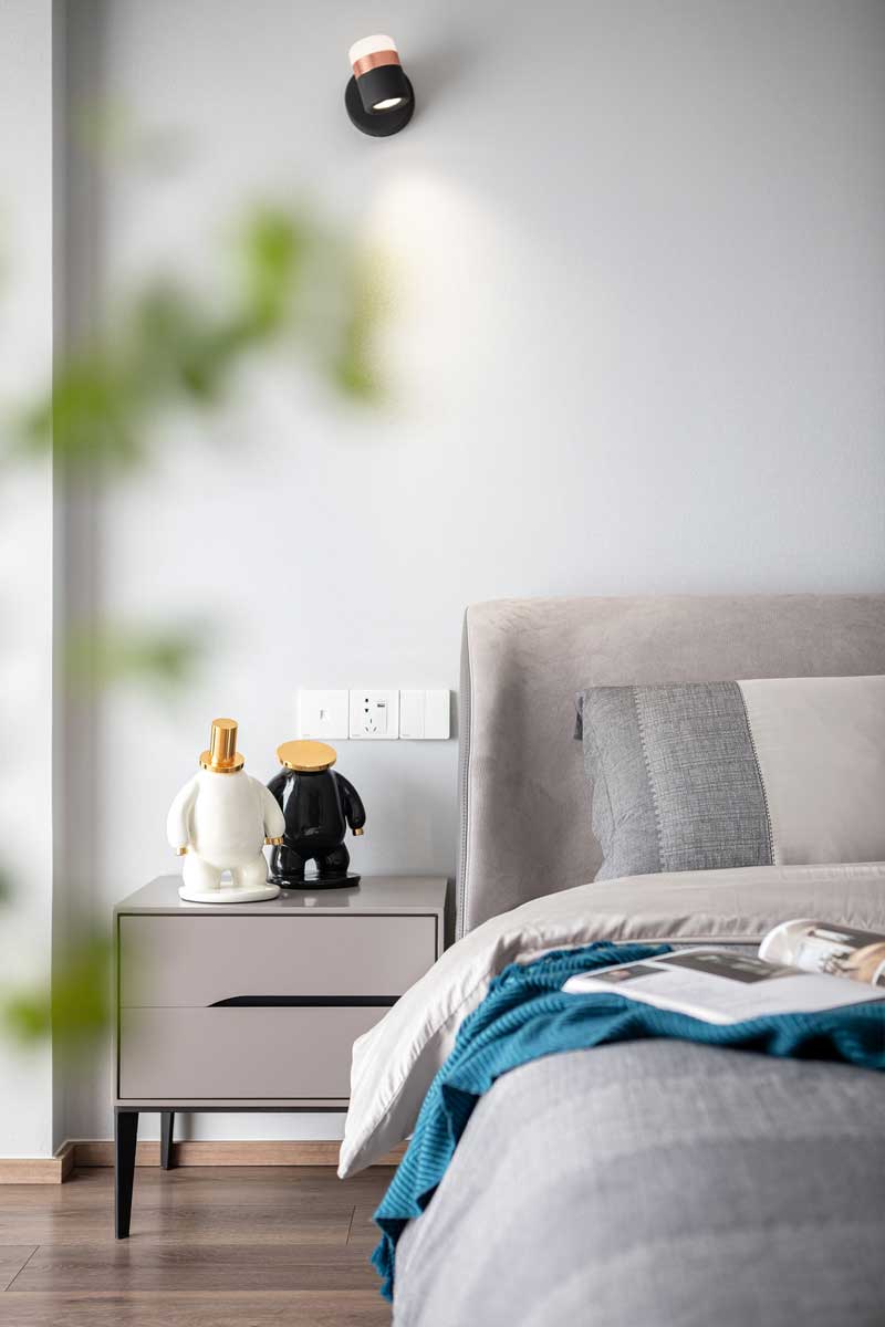 深圳羅湖區現代輕奢風家居裝修設計次臥床頭柜 深圳羅湖區現代輕奢風家居裝修設計次臥床頭柜