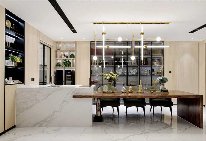 深圳鹽田區(qū)輕奢風格舊房裝修施工案例餐廳 深圳鹽田區(qū)輕奢風格舊房裝修施工案例餐廳