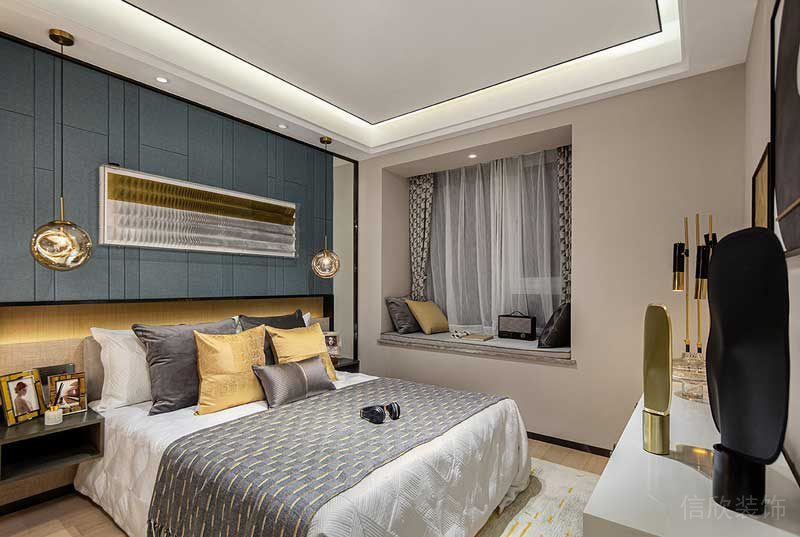 深圳鹽田區(qū)現(xiàn)代輕奢風(fēng)家庭住房裝修設(shè)計案例主臥 深圳鹽田區(qū)現(xiàn)代輕奢風(fēng)家庭住房裝修設(shè)計案例主臥