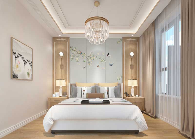 深圳南山區新中式家庭新房裝修工程施工方案次臥 深圳南山區新中式家庭新房裝修工程施工方案次臥