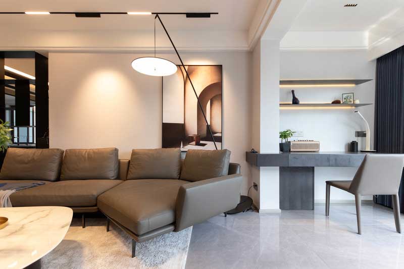 深圳羅湖區現代簡約家庭新房裝修客廳開放式書房工作區 深圳羅湖區現代簡約家庭新房裝修客廳開放式書房工作區