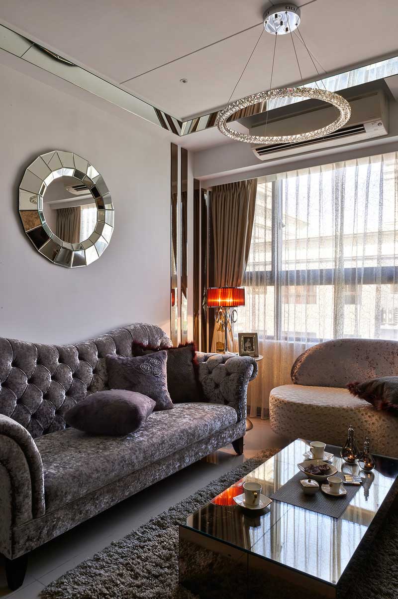 深圳龍華區(qū)大浪現(xiàn)代輕奢風家庭三居室裝修圖客廳藝術掛飾