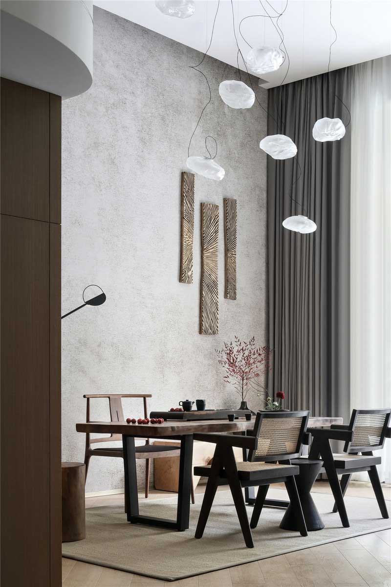 深圳龍華區(qū)現(xiàn)代中式風(fēng)格舊房裝修改造完工后實景圖品茶區(qū)