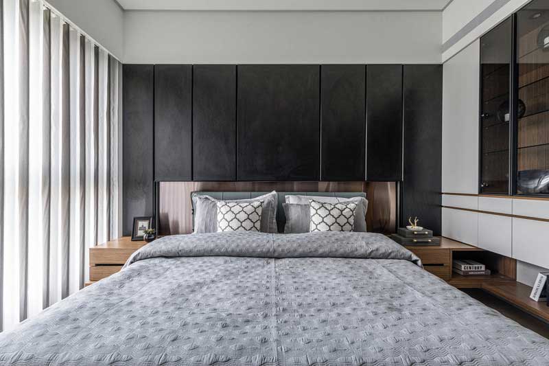 深圳福田區(qū)現(xiàn)代風格家庭新房裝修工程案例主臥