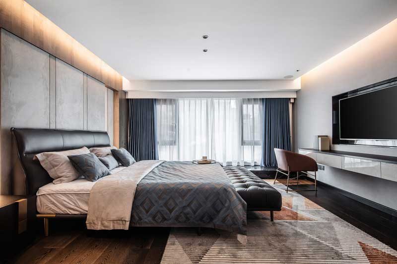 深圳南山極簡風(fēng)格家庭三居室裝修設(shè)計(jì)圖主臥