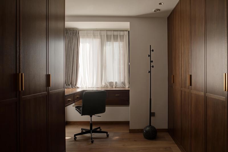 深圳龍崗區(qū)美式復古風家裝裝修實景圖主臥書房