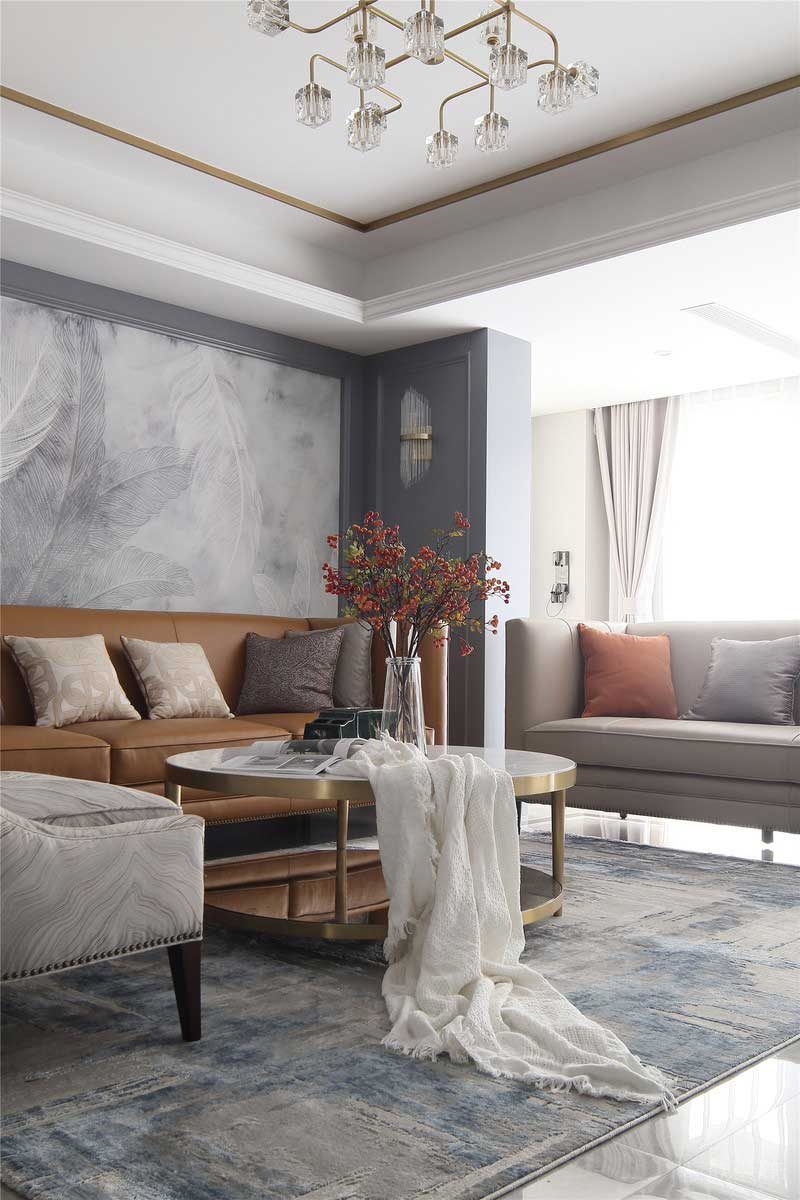 深圳寶安意式輕奢風100平方三房裝修施工客廳沙發組合 深圳寶安意式輕奢風100平方三房裝修施工客廳沙發組合