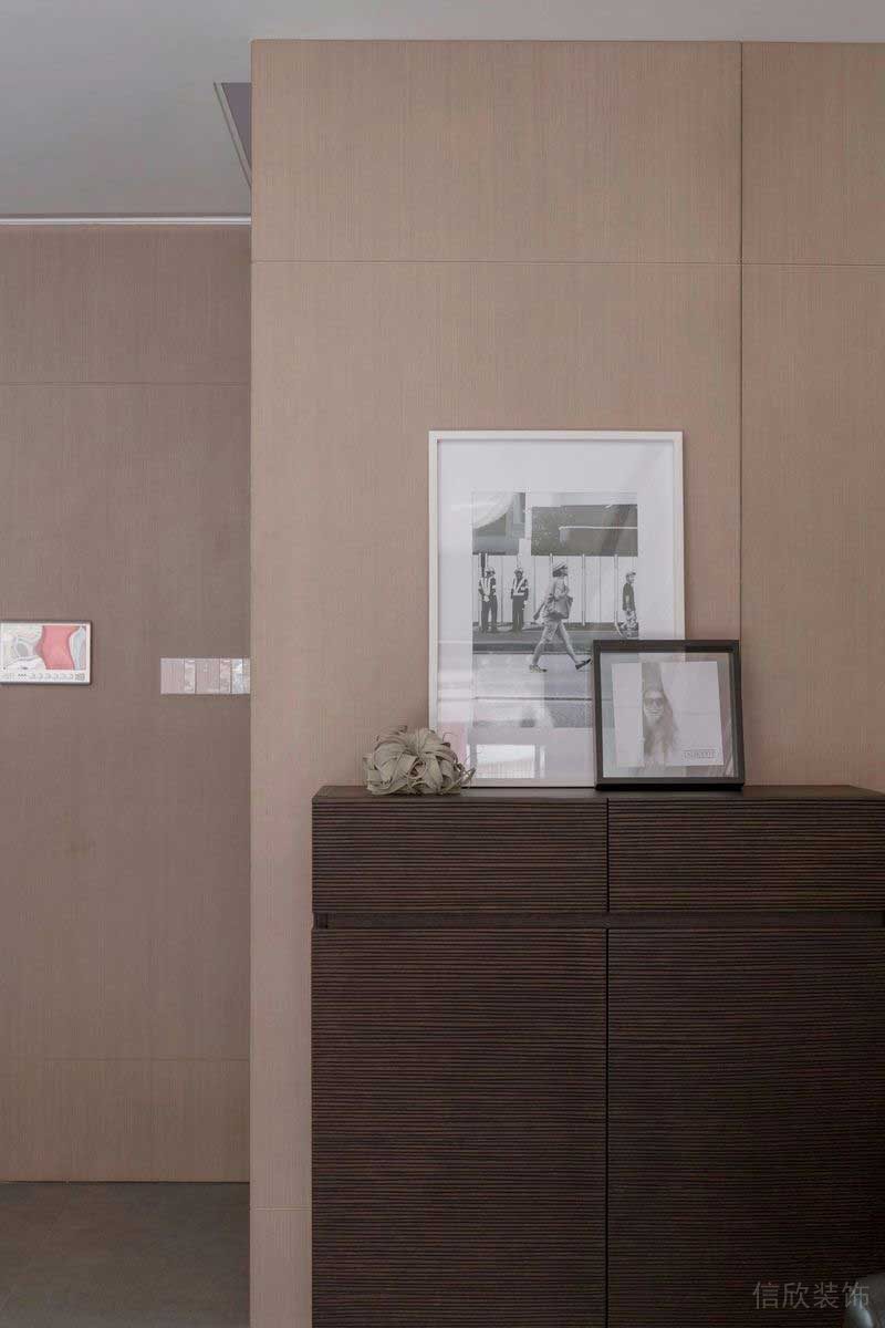 深圳福田區筆架山極簡風新房裝修設計案例墻體木飾面 深圳福田區筆架山極簡風新房裝修設計案例墻體木飾面