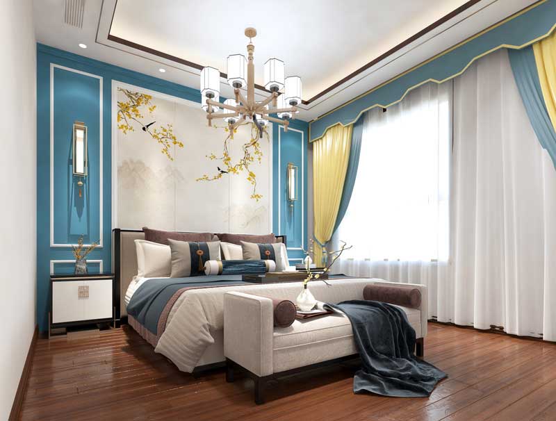 深圳南山區新中式家庭新房裝修工程施工方案主臥 深圳南山區新中式家庭新房裝修工程施工方案主臥