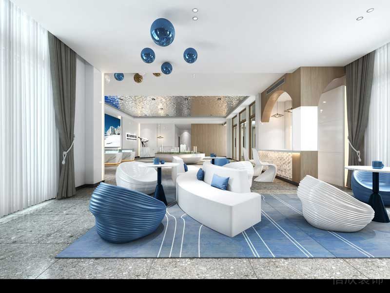 深圳鹽田區現代中式風格辦公室裝修設計洽談廳設計效果圖 深圳鹽田區現代中式風格辦公室裝修設計洽談廳設計效果圖