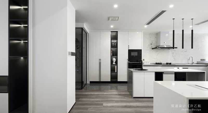 米白色開(kāi)放式廚房餐廳