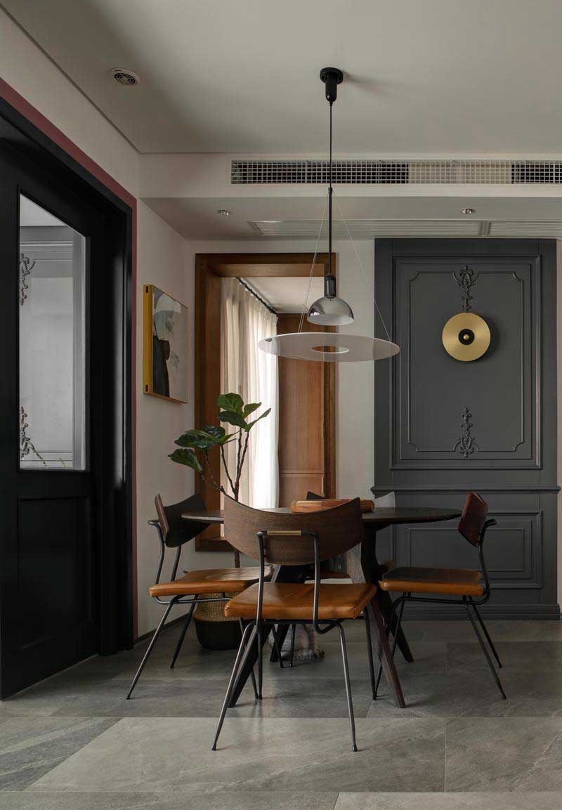 深圳龍崗區(qū)美式復古風家裝裝修實景圖餐廳家具