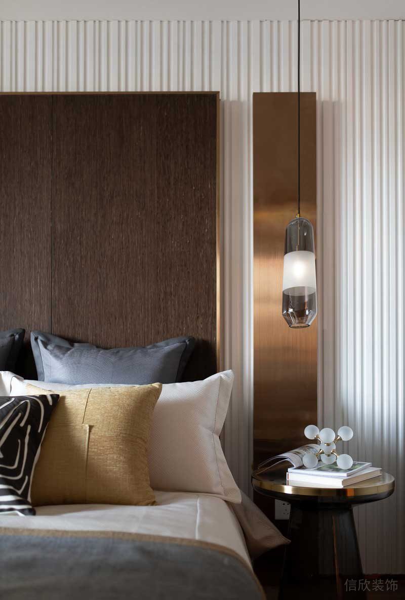 深圳龍崗坂田萬科第五園輕奢風大戶型樣板間設計客房燈具