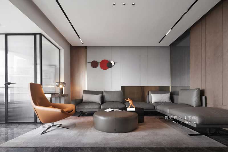 客廳無主燈天花吊頂周邊反光燈槽