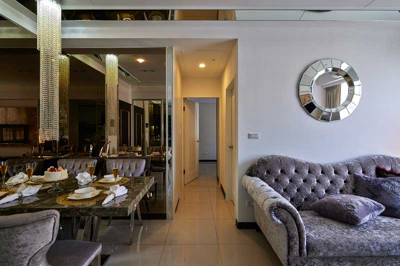 深圳龍華區(qū)大浪現(xiàn)代輕奢風家庭三居室裝修圖過道