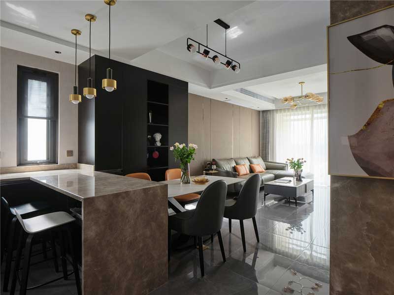 深圳南山區玫瑰金調性輕奢風家庭裝修實景圖客餐廳 深圳南山區玫瑰金調性輕奢風家庭裝修實景圖客餐廳