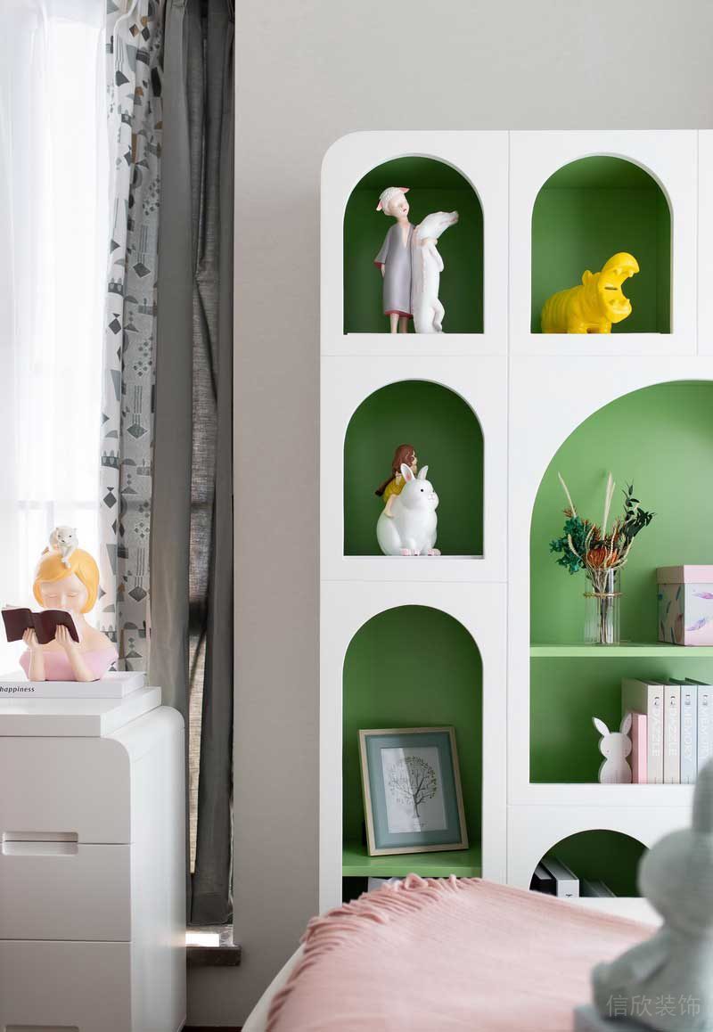 深圳龍崗坂田萬科第五園輕奢風大戶型樣板間設計兒童房軟裝