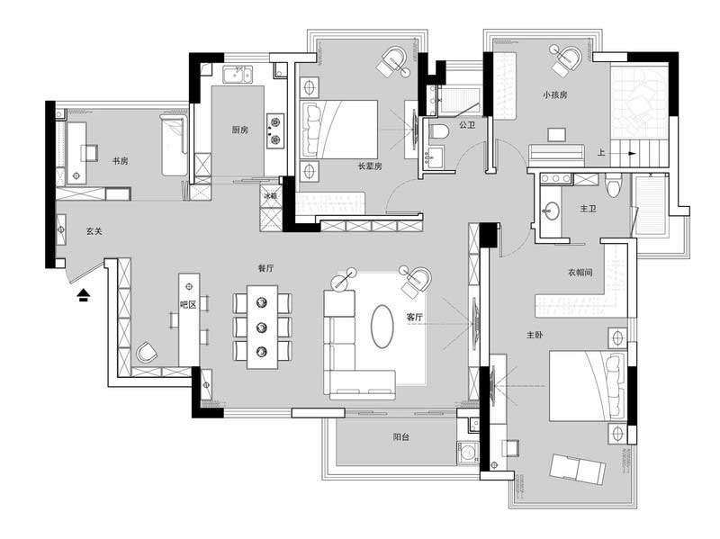 客餐廳經(jīng)過(guò)調(diào)整空間的比重,得到更為開(kāi)闊的公共空間以及更自由的活動(dòng)軌跡,整個(gè)空間重構(gòu)比例,利用材質(zhì)的特性以及調(diào)整整體細(xì)節(jié)后,將入戶(hù)玄關(guān)、客餐廳以及廚房原有四大塊略顯局促的獨(dú)立盒子化整為零。 客餐廳經(jīng)過(guò)調(diào)整空間的比重,得到更為開(kāi)闊的公共空間以及更自由的活動(dòng)軌跡,整個(gè)空間重構(gòu)比例,利用材質(zhì)的特性以及調(diào)整整體細(xì)節(jié)后,將入戶(hù)玄關(guān)、客餐廳以及廚房原有四大塊略顯局促的獨(dú)立盒子化整為零。