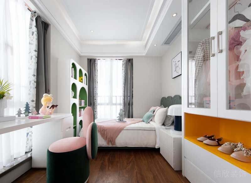 深圳龍崗坂田萬科第五園輕奢風大戶型樣板間設計兒童房
