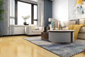 輕奢風(fēng)客廳天花吊頂金色線條收邊。