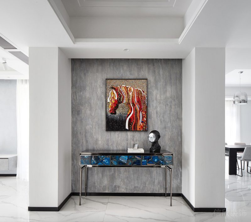 深圳寶安西鄉(xiāng)高級(jí)灰色調(diào)簡約家居裝修實(shí)景圖玄關(guān)效果圖