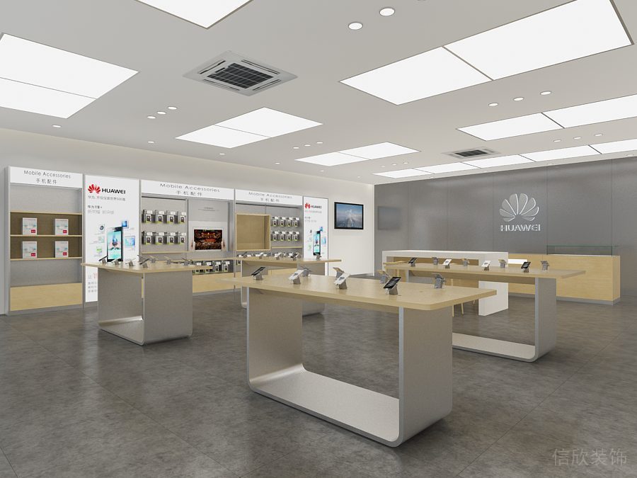 深圳福田COCO Park現(xiàn)代風(fēng)格華為專賣店裝修設(shè)計中島展柜 深圳福田COCO Park現(xiàn)代風(fēng)格華為專賣店裝修設(shè)計中島展柜