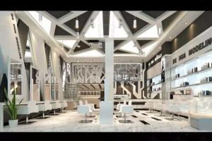 深圳羅湖現(xiàn)代工業(yè)風(fēng)美發(fā)店裝飾裝修設(shè)計(jì)修剪區(qū)效果圖理發(fā)廳效果圖