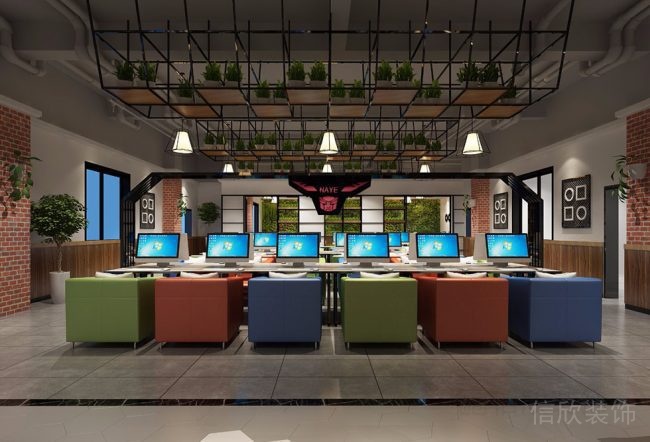 深圳福田區(qū)網(wǎng)咖裝修設(shè)計(jì)方案 公共上網(wǎng)區(qū) 650×442