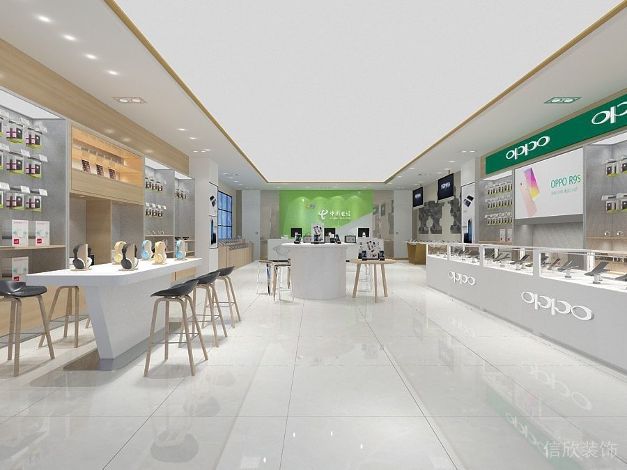深圳龍崗區(qū)華潤(rùn)萬(wàn)象匯現(xiàn)代風(fēng)格oppo專(zhuān)賣(mài)店裝修設(shè)計(jì)—軟膜天花吊頂