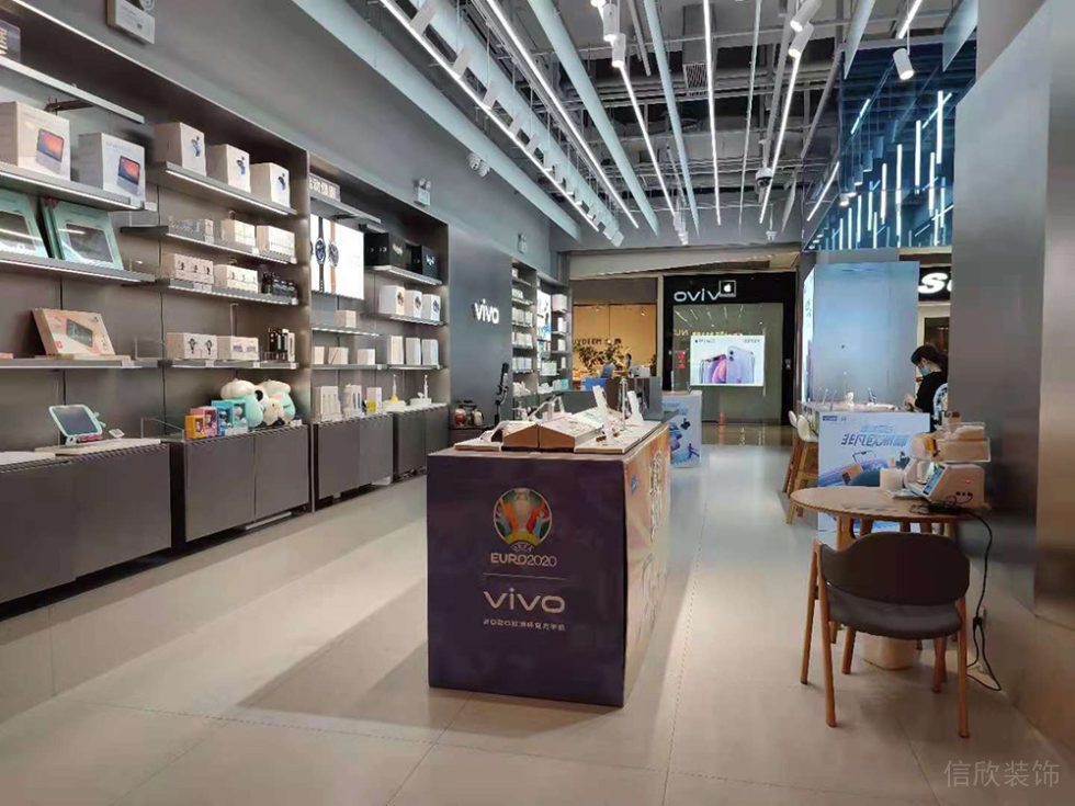 深圳羅湖現代風格vivo專賣店裝修墻邊展柜 深圳羅湖現代風格vivo專賣店裝修墻邊展柜